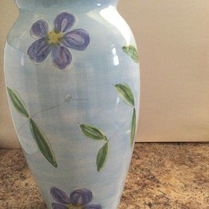 Big 13" porcelain vase made in Portugal flower & leaf decorative beautiful